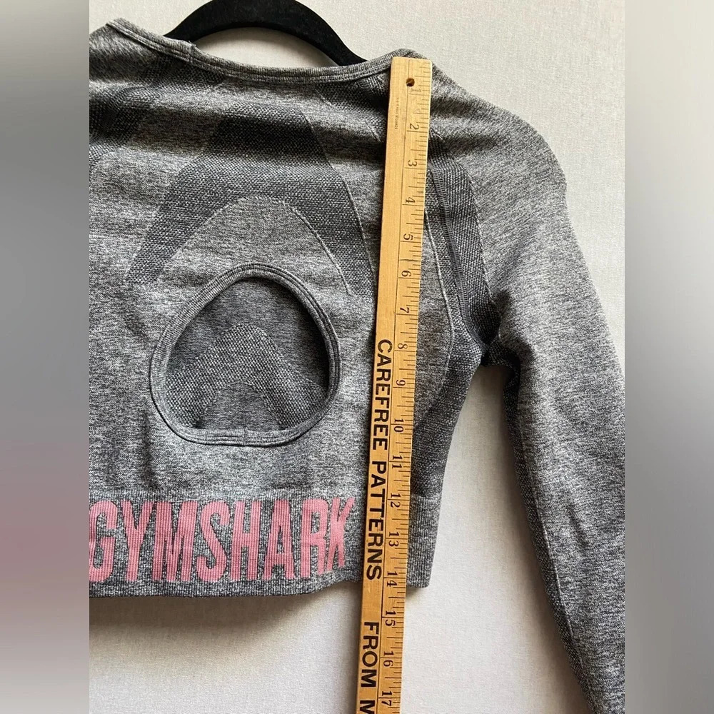 Gymshark Flex long Sleeve Seamless Crop Top 15” PTP (XS) - Picture 8 of 9
